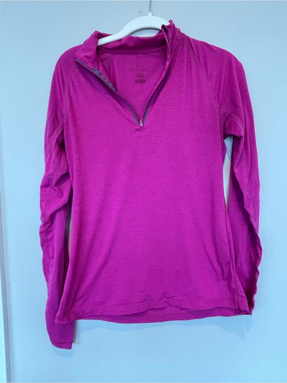Bright Merino Blend Hot Pink Long-Sleeve Top